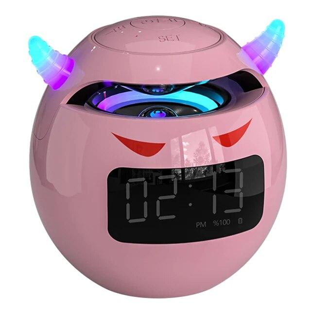 

Bluetooth-совместимые настольные часы для сна 5,0 со звуком HIFI и двойным будильником, многофункциональный цифровой дисплей для дома розовый