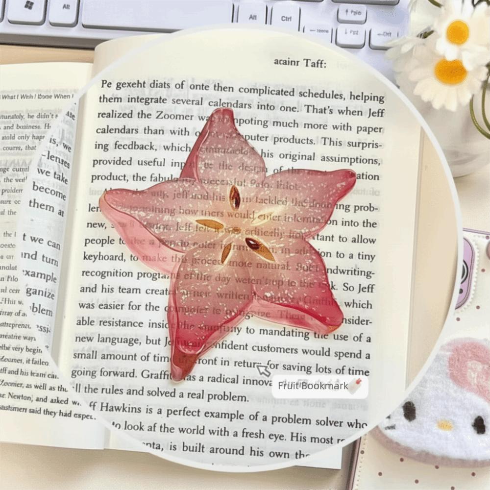 

Acrylic Simulation Bookmark Simulation Fruit Pages Guide Marker Fruit Apple Slice Bookmark Starfruit