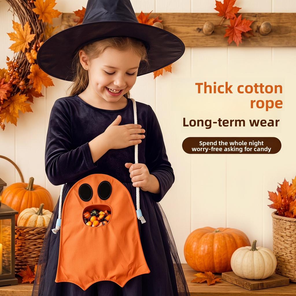 Decorating Halloween Ghost Bags with Candy Bags for Children's Day