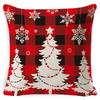 Christmas Celebration Pillow Elk Snowman Festive Cushion Cover Red Sofa Back Cushion Pillow Cover