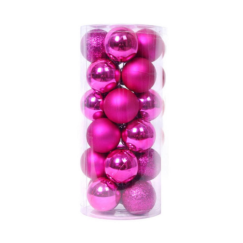 Decorative Christmas Tree Pendants 24pcs/box Glitter Powder Ball Pendant Ornament Christmas Baubles Balls Ornaments Gift