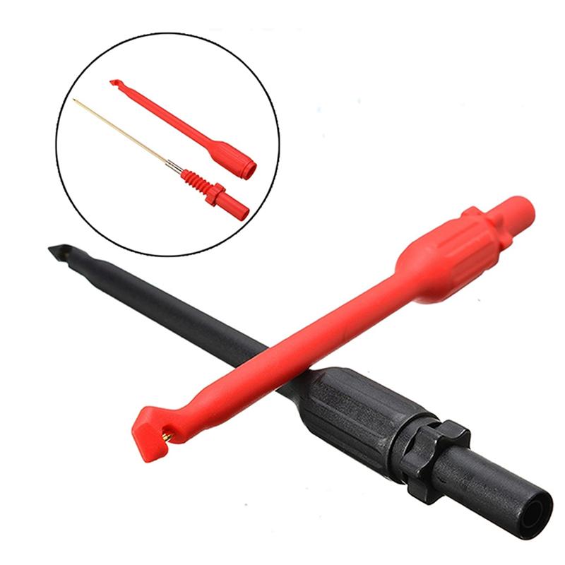 AD23-2Pcs/Set 4Mm Wire Piercing Clip 10A Automotive Test Lead Kit Automotive Wire Piercing Probe Puncture Wireback Probe Pins Ki