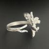 925 Sterling Silver Rings for Women Couple Minimalist Handmade Simple Flower Ring Fine Jewelry Gift Prevent Allergy