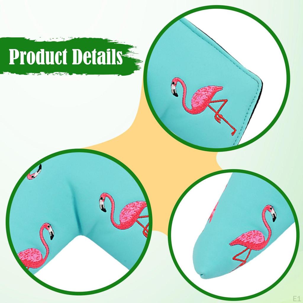 Golf Putter Cover Club Protector PU Leather Portable Embroidered Training Supplies Fits Most Putters