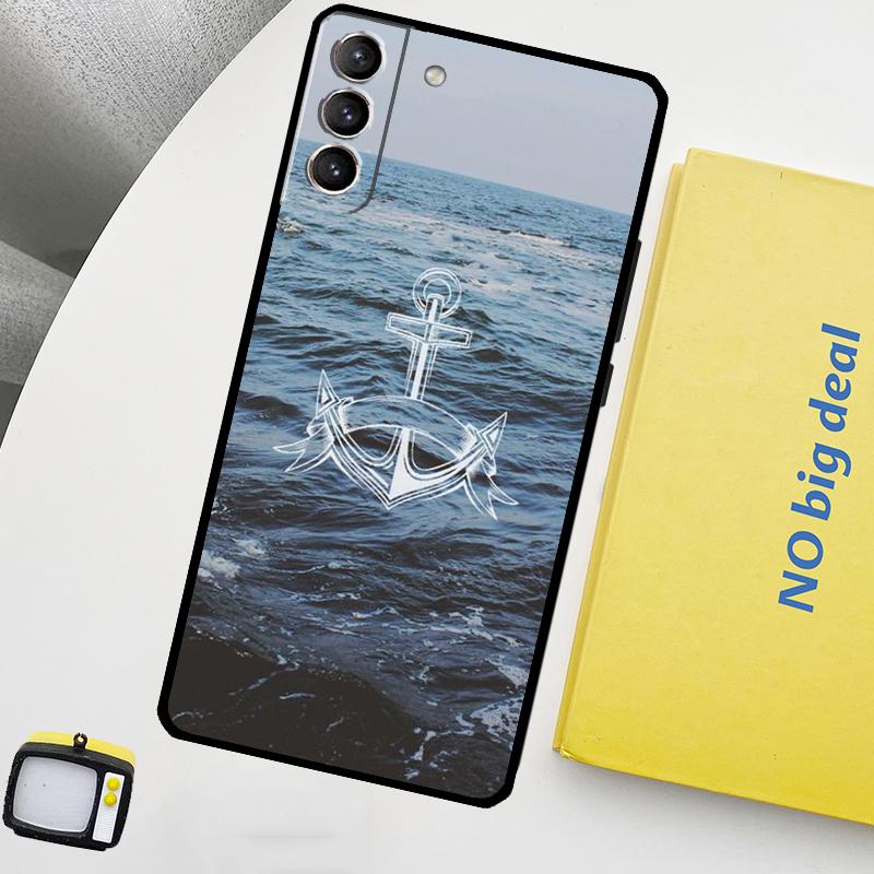 Anchor Sea Beach Phone Case For Samsung Galaxy S25 S26 Ultra S21 S22 S23 S24 Ultra S10 S20 Plus S25 FE Cover