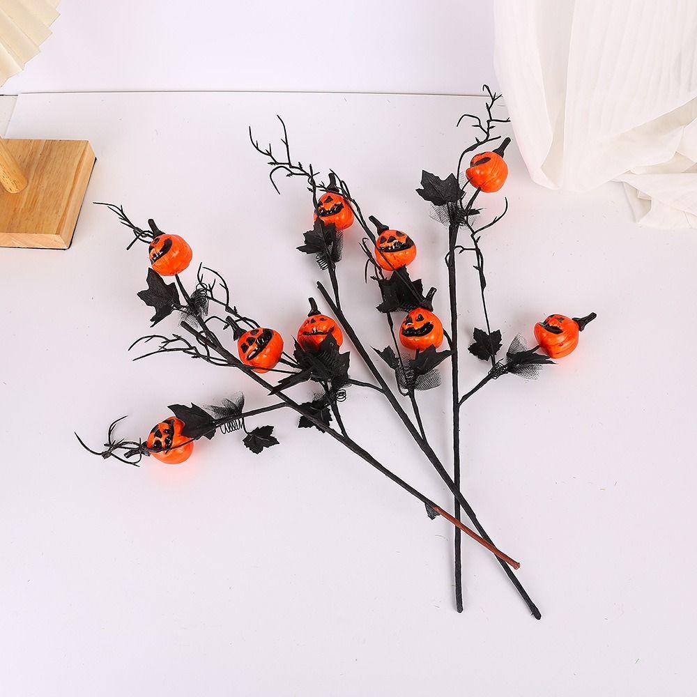Realistic Halloween Pumpkin Branch Spooky Black Pumpkin Stems  Thanksgiving Decor