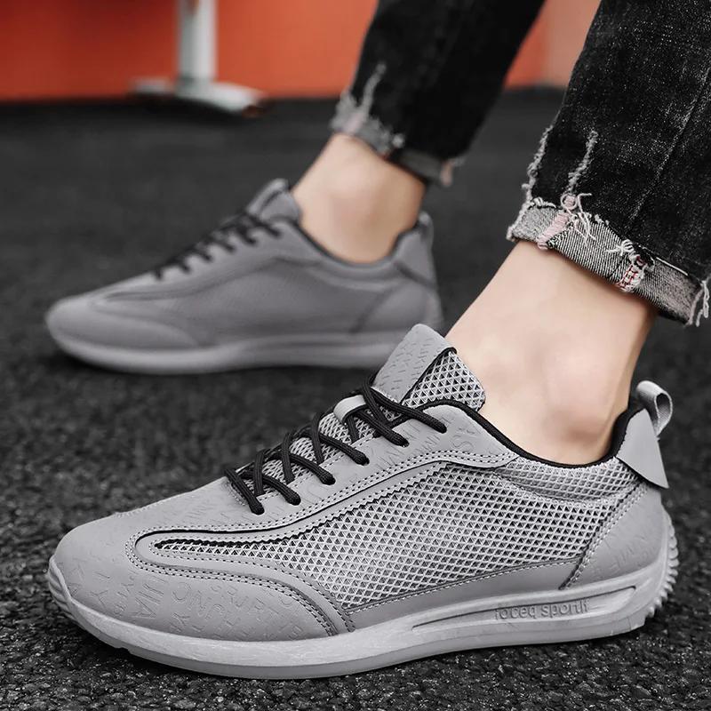 Fashion Men's Casual Sports Shoes Mesh Breathable Casual Shoes Wear-resistant Tennis Basketball Shoe Lightweight White Mens Sports Shoes