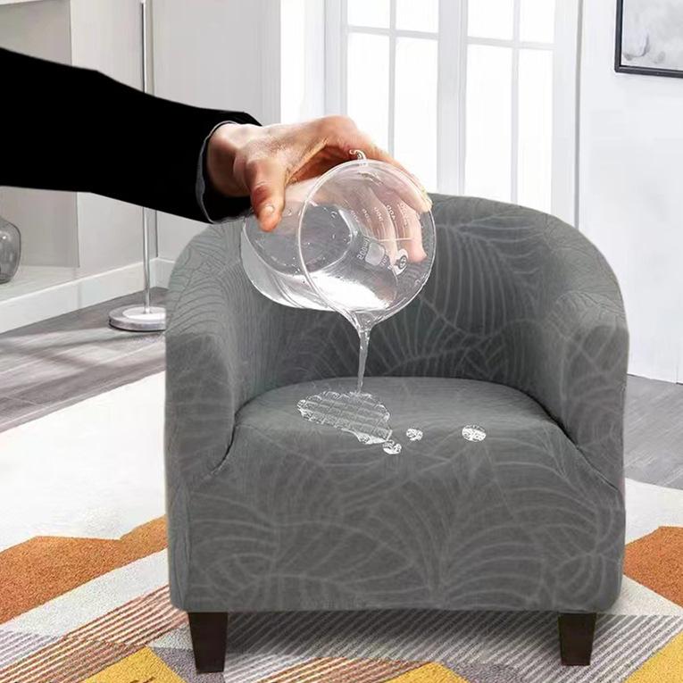 Unifarbener elastischer All-Inclusive-Halbkreis-Sofabezug Badewannenabdeckung Café Hotel Bedruckter Sofasesselbezug