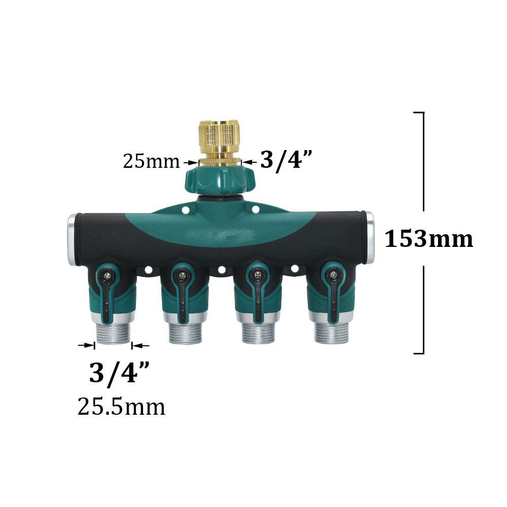 Brass 3/4 Inch Thread 2- Way Garden Tap Water Splitter Copper Y Irrigation Valve 5/8" Quick Connector Cranes Adapter 1pcs