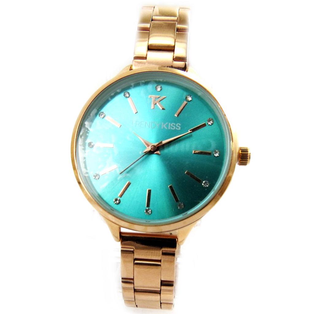 Les Trésors De Lily [M6096] - Women's 'Trendy' Turquoise Rose Gold Watch