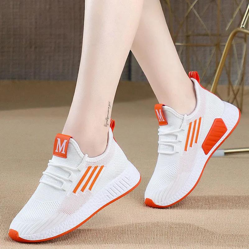 Sneaker Women's New Fly-Kit Mesh Breathable Casual Shoes Fashion Running Shoes Trendy Shoes