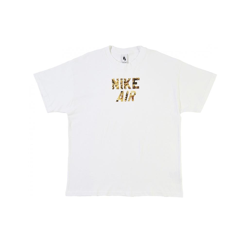 Men s Nike AF1 Round Neck Loose Casual Sports Short Sleeve White T-Shirt  White Camo  CJ1783-100 XL