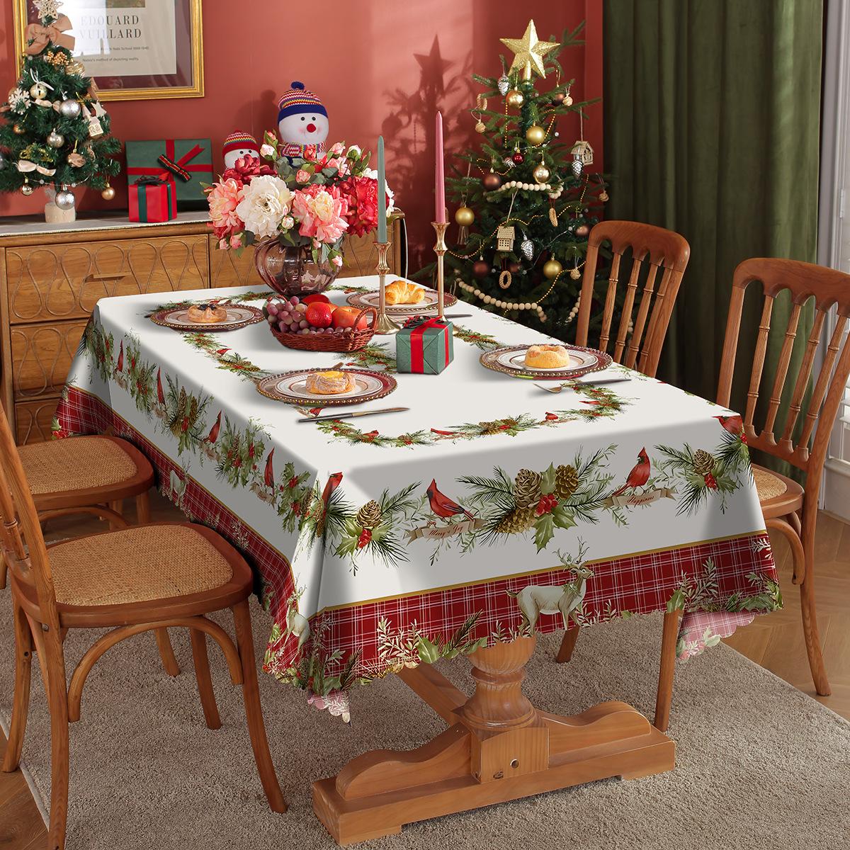 

Рождественская скатерть в американском стиле, праздничный декор, круглая скатерть для гостиной, столовой 150*300