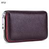 Stylish RFID Accordion Leather Card Holder with Zipper