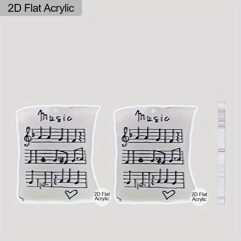 2D Flat Sheet Music Pattern Acrylic Material Dangle Earrings Birthday Party Jewelry, Christmas Thanksgiving Gifts