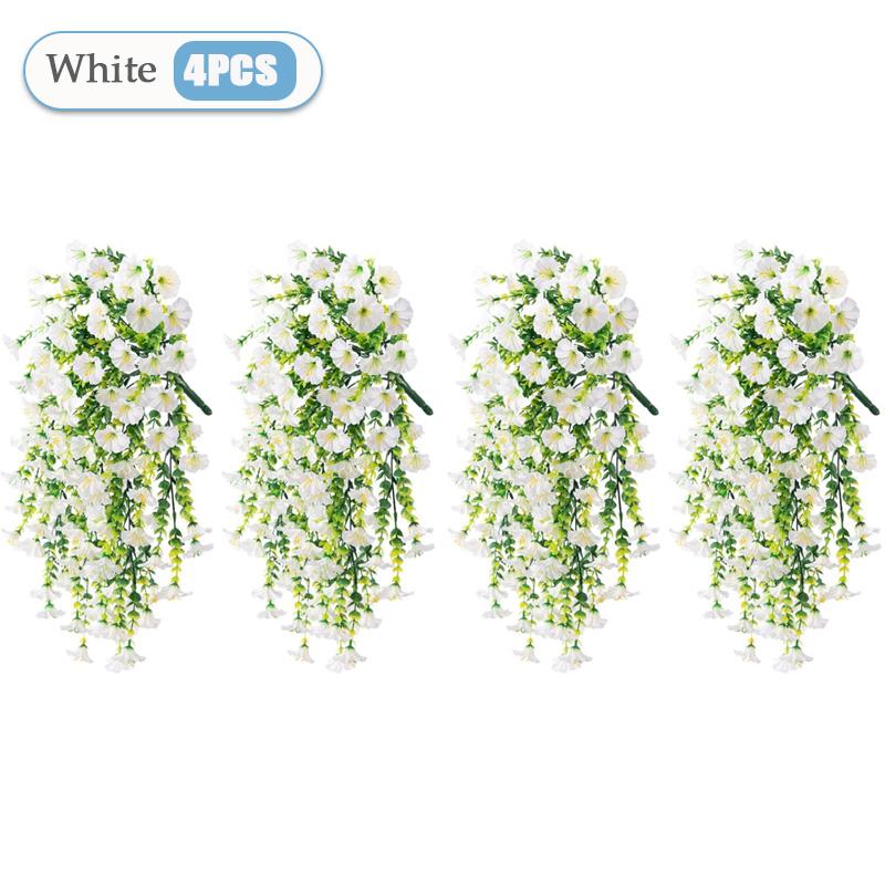 UV-Resistant Artificial Morning Glory Eucalyptus Hanging Decor Perfect for Home Garden Weddings Versatile Outdoor Holiday Decora