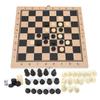 3‑In‑1 Wooden Chess Checkers   Folding Portable Interactive Chess Board Toy