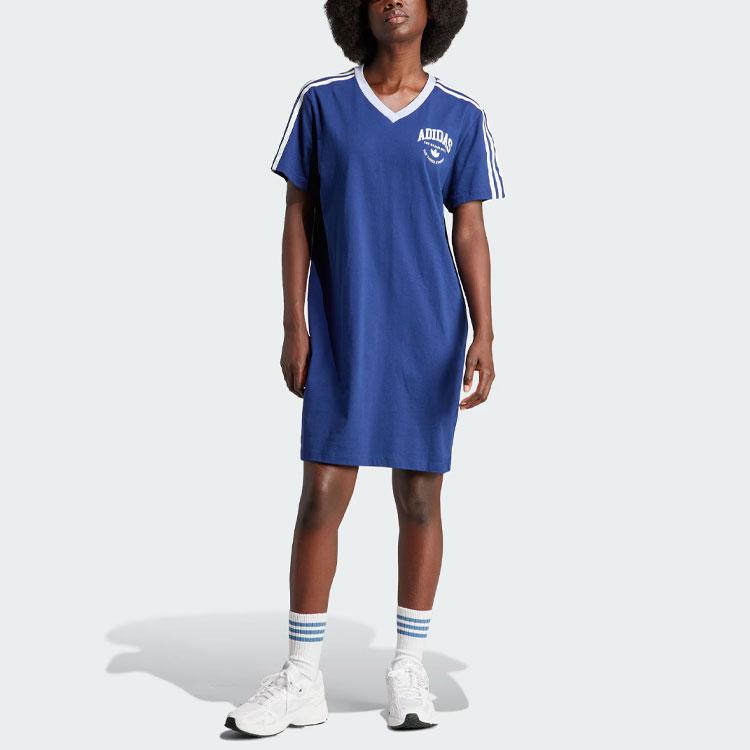 Adidas Originals Vrct Graphic Tee Dress Women Dresses Dark-Blue IT9853