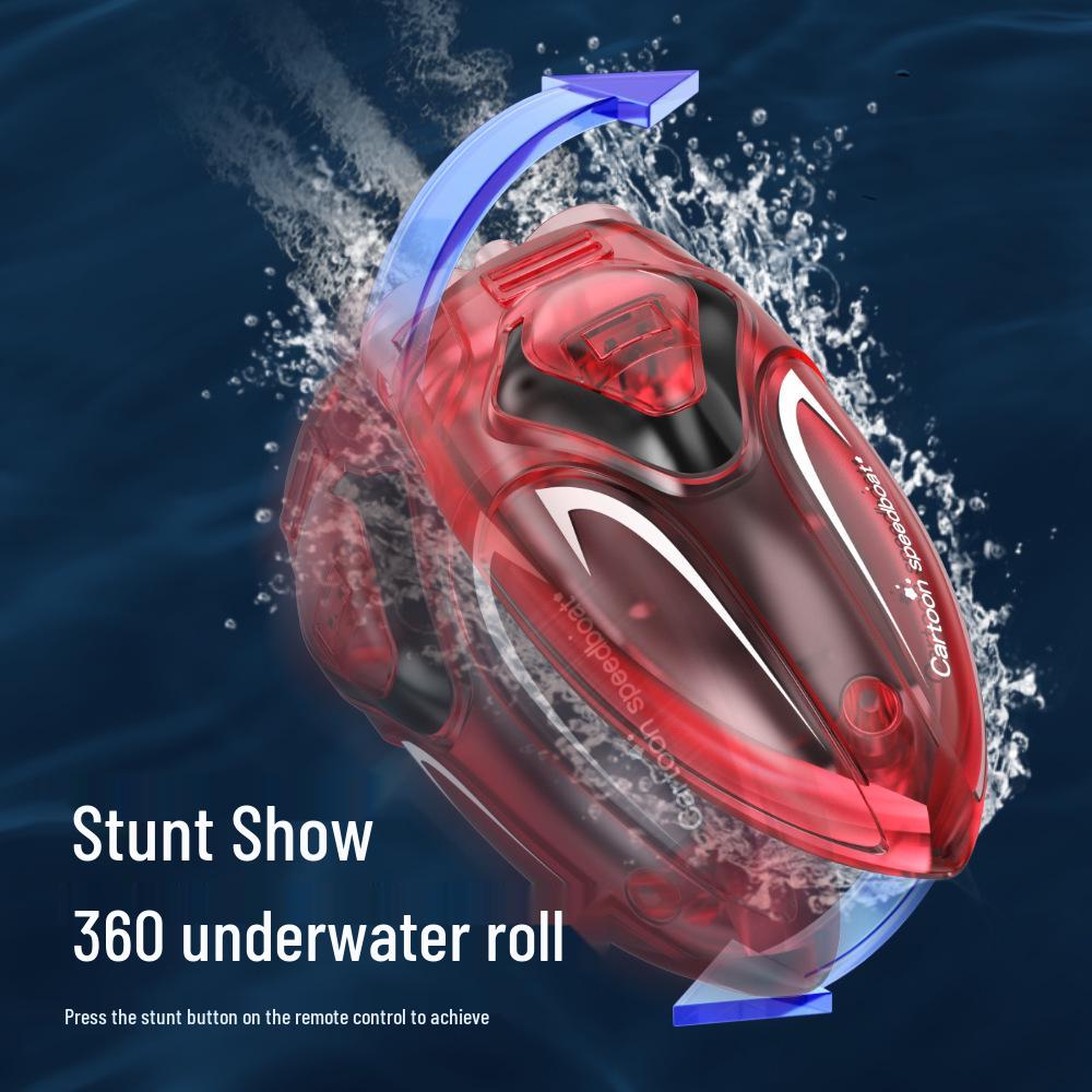 Cross-Border Mini Stunt Remote Control Boat with Lights: Waterproof Toy Submarine for Kids