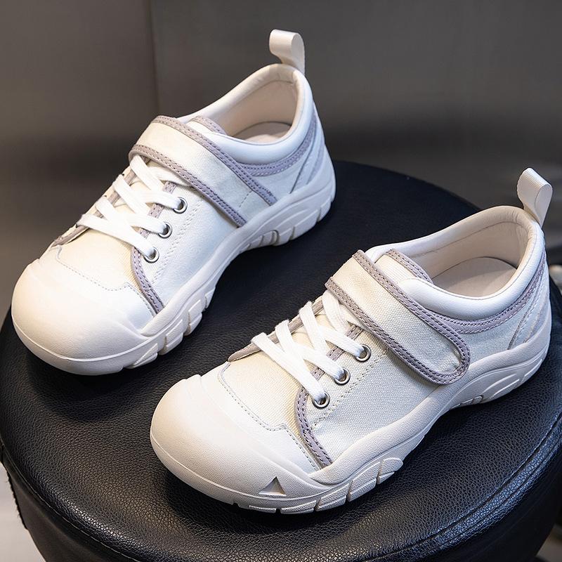 

Spring 2025 new leather women s shoes sports versatile height increase canvas white shoes women s platform casual dad shoes women 35