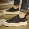 Autumn new leather surface one-pedal lazy shoes casual versatile round head thick sole heightening cold sticky men's board shoes men's shoes