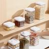 Cereal Container Kitchen Press-Down Airtight Jars Clear Stackable Jar For Rice Grain Home Bakers Pantry Organizers Dried Fruits