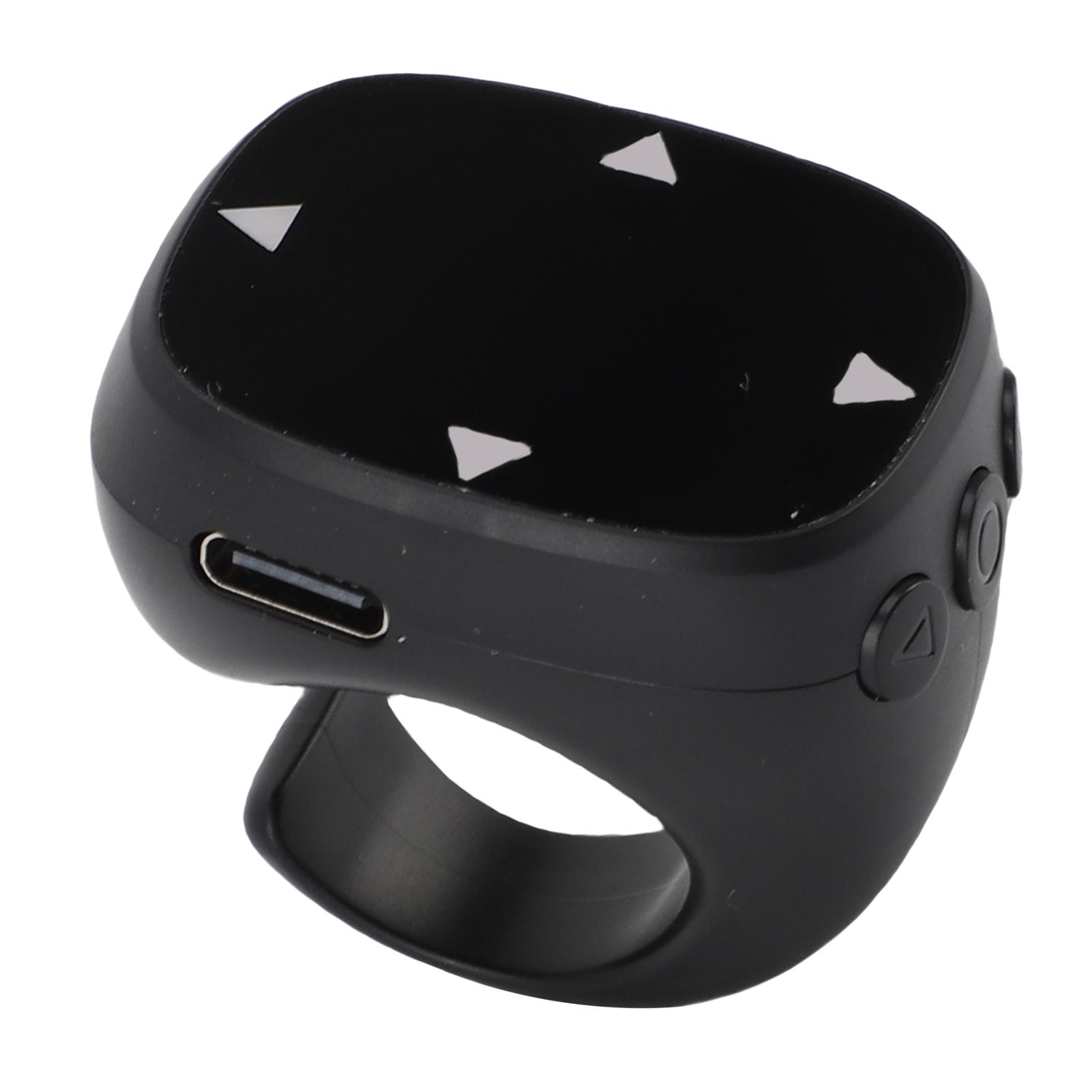 

Пульт дистанционного управления Bluetooth с кончиком пальца, приложение для видеоперелистывания страниц, расстояние 32,8 фута, кольцо прокрутки чёрный