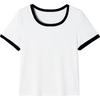EICHITOO Women's 2026 Summer Colorblock Round Neck T-Shirt