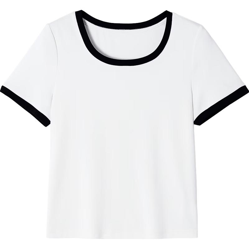 EICHITOO Women's 2026 Summer Colorblock Round Neck T-Shirt
