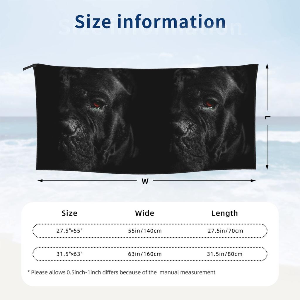 Cane Corso Animal Dog Beach Towel Soft Microfiber Quick Dry Absorbent Quick Towels For Bath
