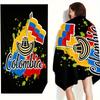 1PC Trendy Colombia Flag Mexican Hat Beach Towel, Ideal for Fitness Sports Beach Outdoor Swimming Summer Daily Use
