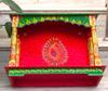 Handmade Painted Wood Mandir: Embossed Hindu Home Altar