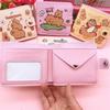 New Capybara Coin Purse with Buttons Cartoon Card Holder PU Leather Short Wallet Women Girls