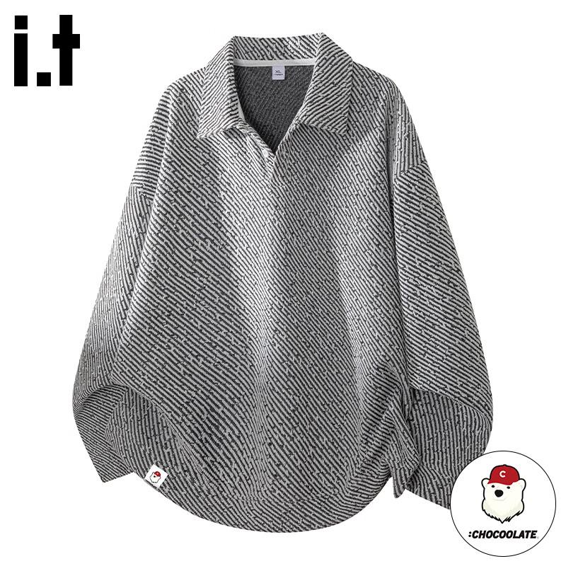 

CHOCOOLATEit Мужской осенний трендовый пуловер с лацканами 2XL