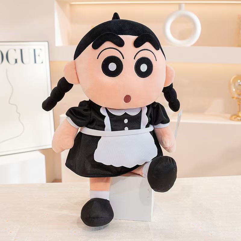 Latest Funny Crayon Shin Chan Maid Doll Stuffed Plush Toy, Cartoon Anime Cute Children's Birthday Gift, Fun Doll