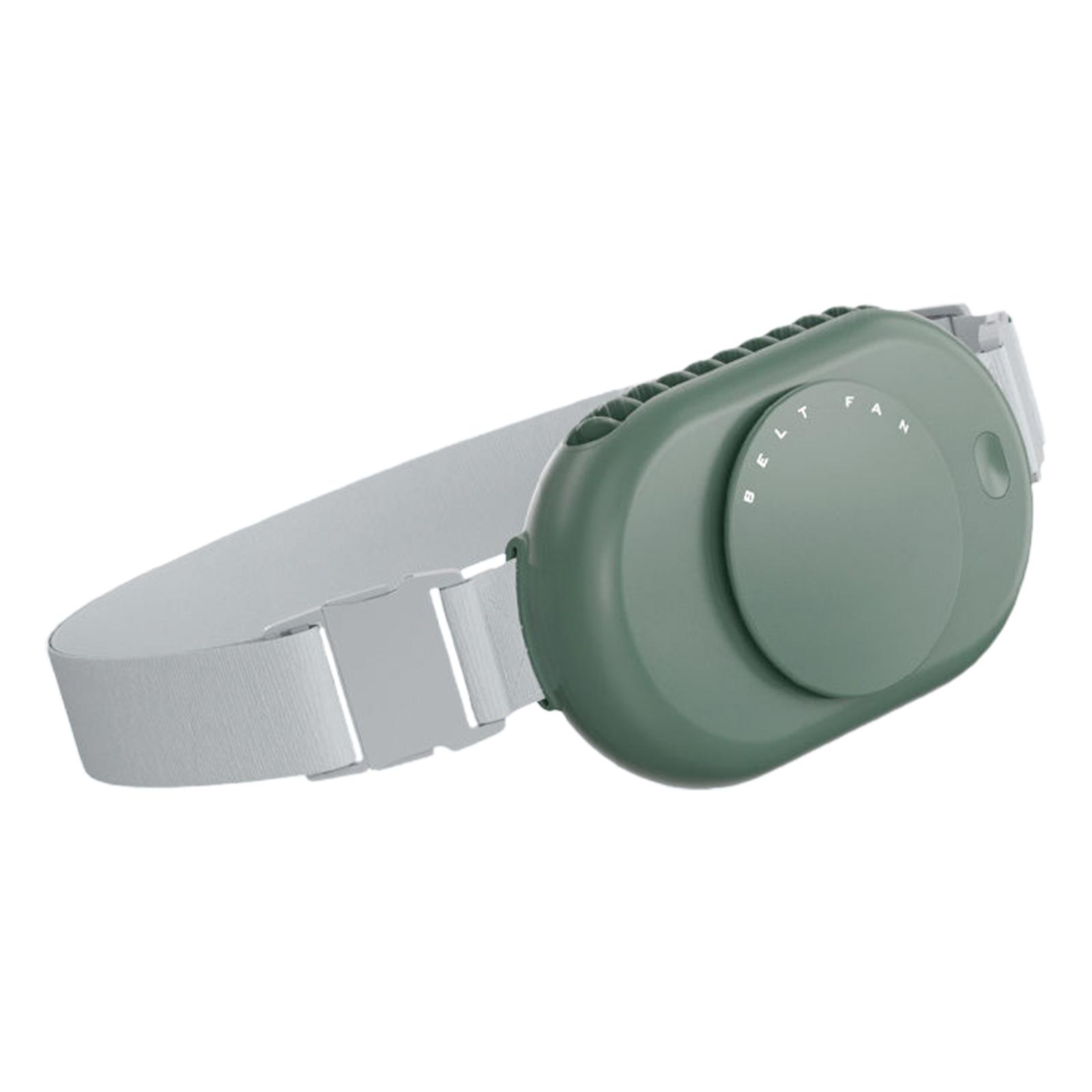

Портативный поясной вентилятор 1800 мАч, удобный для переноски, 3 скорости, регулируемый, мощный персональный вентилятор для кемпинга, путешествий в помещении, пешего туризма, велоспорта зелёный