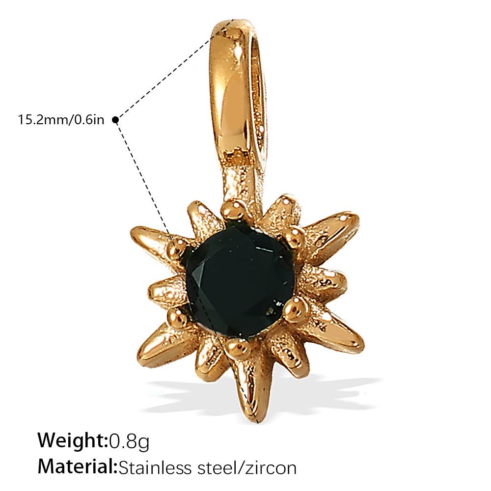 Cross-Border Natural Stone Zircon Pendant Accessories Niche Design High-End Five-Pointed Star Water Drop Shape Gold-color Link