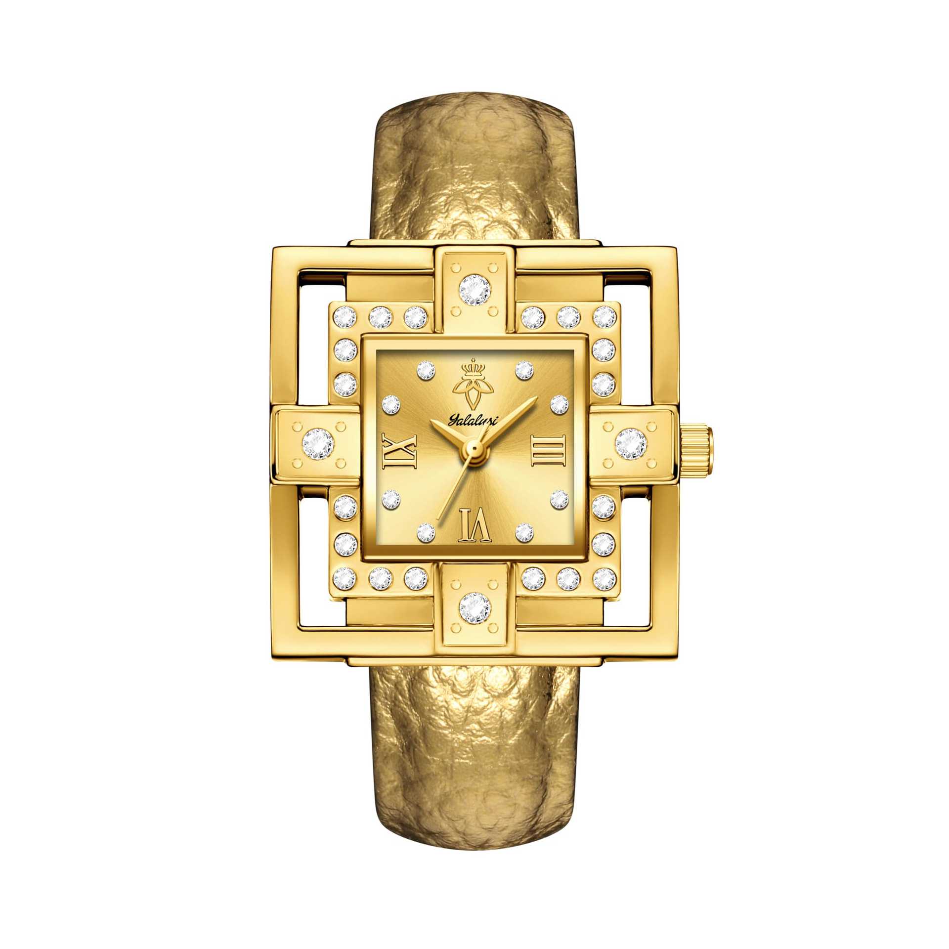 Yalalusi Integrated Bracelet Ladies Watch Light Luxury Business Waterproof Quartz Watch золотой
