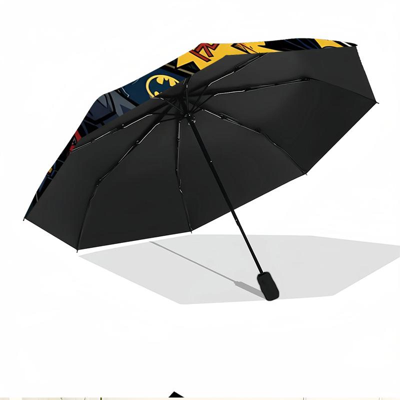 Superheroes Print Automatic Open Close Umbrella, Portable Foldable Umbrella, for Outdoor Commute Camping Trip, Ideal Birthday Gift