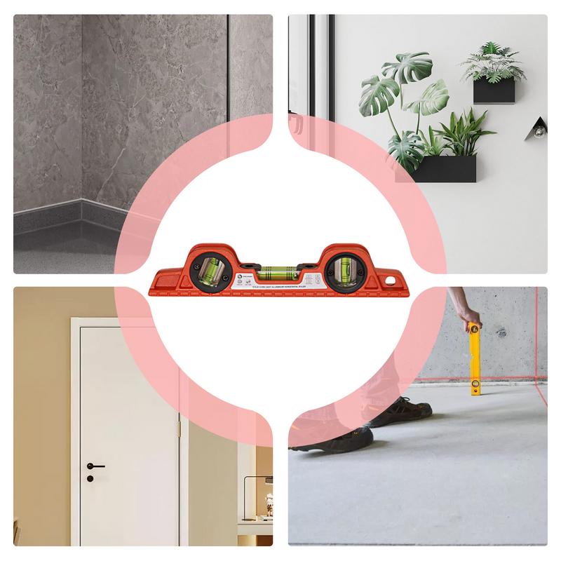 Magnetic Angle Finder Protractor Bubble Spirit Levels Aluminum Alloy Thickened Strong Magnetic Torpedo Ruler Angle Locator Tool