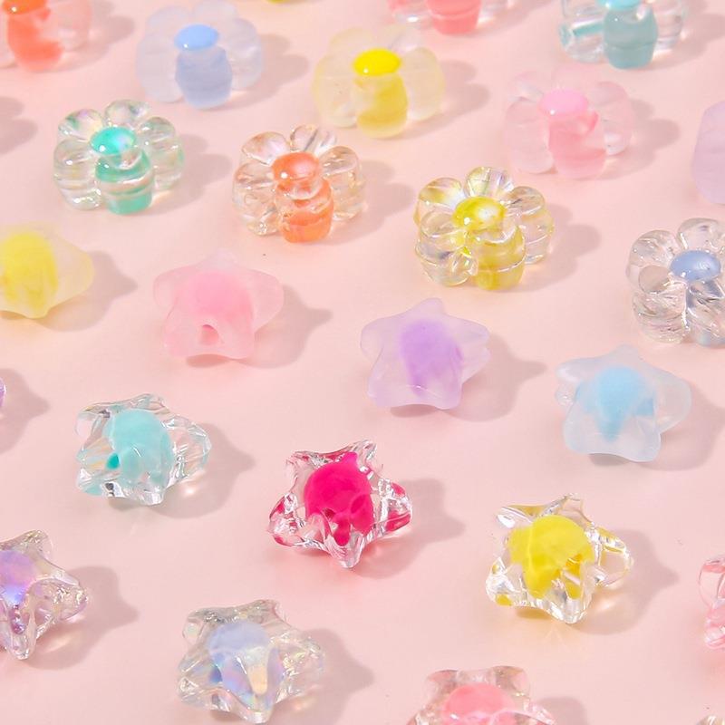 Acryl Pentagramm Blumenperlen für handgefertigten DIY Schmuck - Halsketten- & Ohrringzubehör