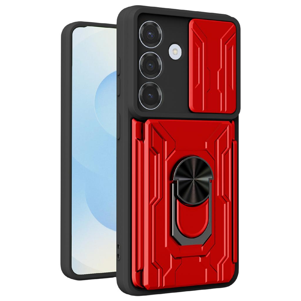 For Samsung Galaxy A37 5G Case PC + TPU Kickstand Phone Back Cover with Camera Slider