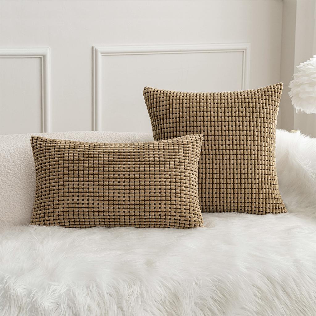 Nordischer Ins Stil Maiskorn Sofa Plüsch Kissenbezug Einfarbiger Stoff Zuhause Bettseite Rückenlehnenkissen Ohne Kissenkern
