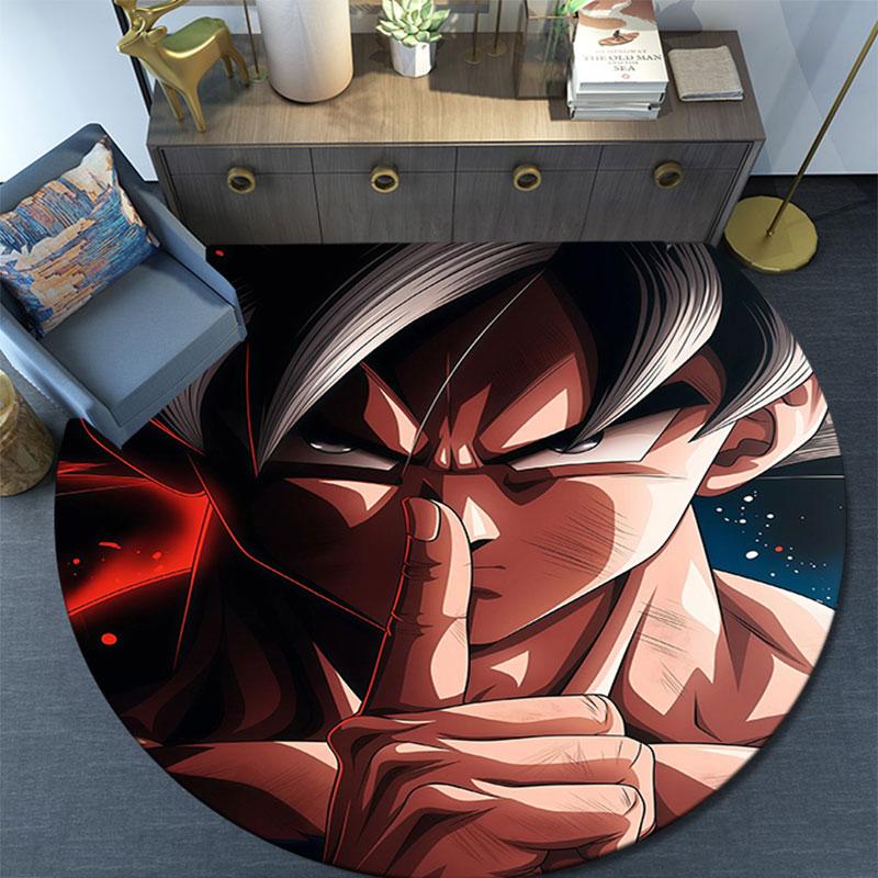 Goku pattern round rug,Carpet Rug for Living Room Bedroom Playroom ,Non-slip Floor Mat,Holiday Gifts and Birthday Gifts.