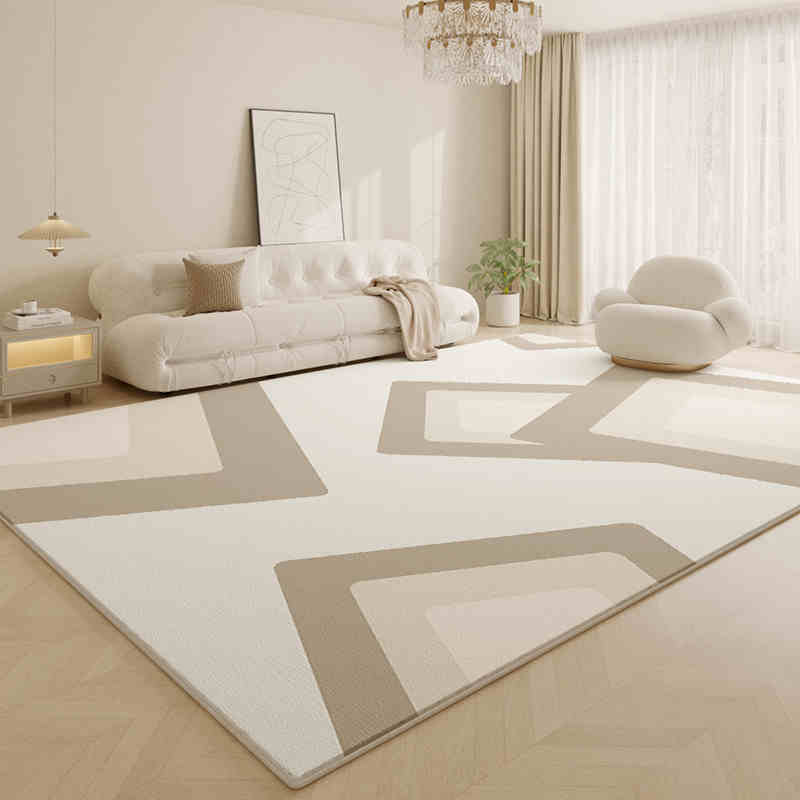 Wohnzimmer Teppich Creme Stil Hochwertiger Kaschmir-Imitat Teppich Herbst/Winter Couchtisch Teppich Schlafzimmer Teppich