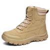 High Top Rubber Sole Outdoor Hiking Shoes Large Size Winter Warm Boots Tactical Training Men's Breathable Martin Shoes