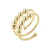 Adjustable Open Ring With Double Layer Rotating Beads Stress Relief Anxiety Reducing Spinner Ring For Calming