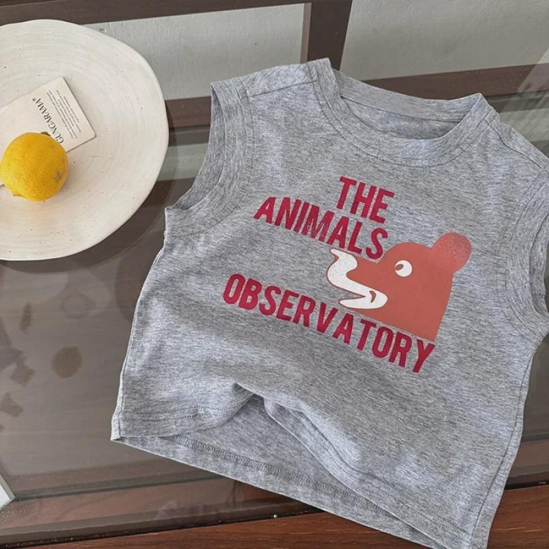 Children's Summer Cartoon Print Sleeveless Cotton Vest