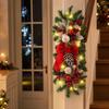Pre-Lit Cascading Christmas Staircase Garland with and Ornaments for Fireplace, Wall and Mantel Decor