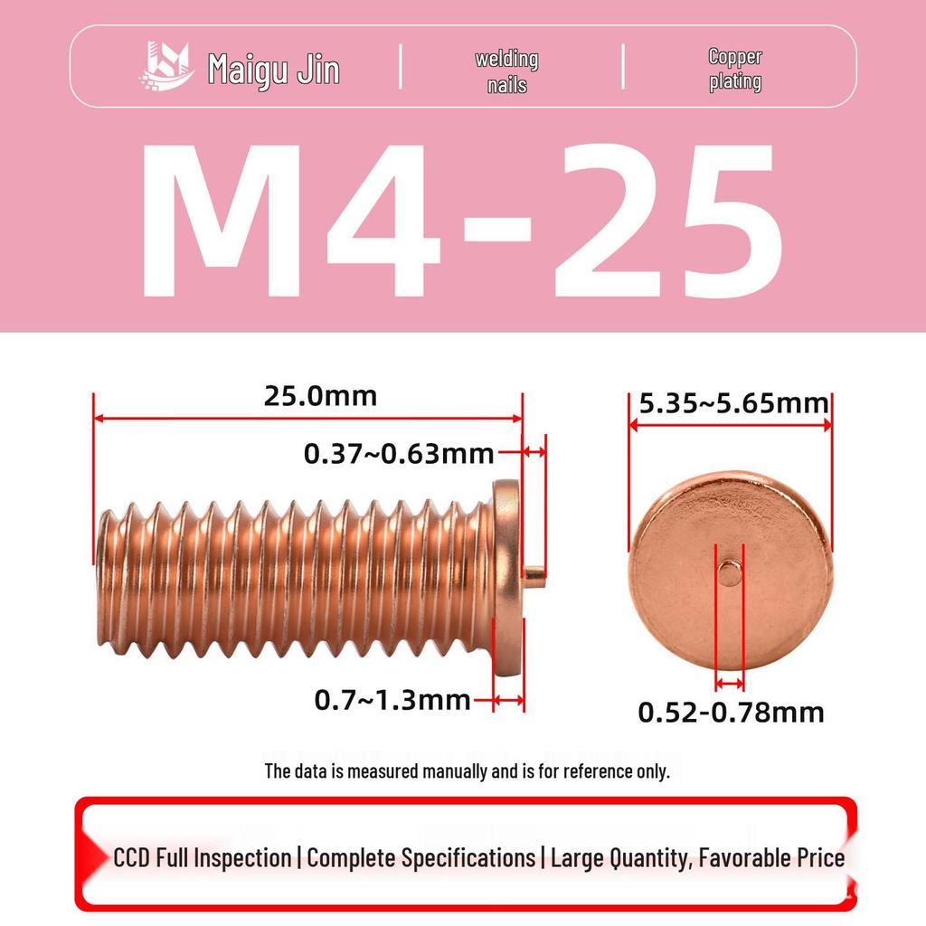 PT-M3M4M5M6M8 Copper-Plated Carbon Steel Projection Weld Studs and Screws